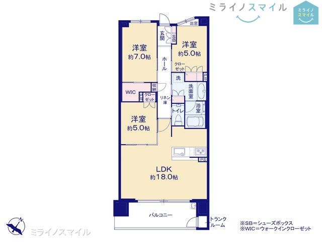 広々リビング18帖!3LDK全室5.0帖以上♪ウォークインクローゼット付き・ペット飼育可能の築浅物件です♪