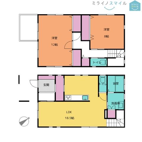 オール電化の3LDKです!!駐車3台可能で部屋数も調節できます♪