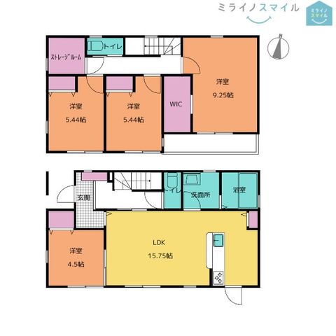 ◆3号棟◆広々リビング15.75帖!4LDK全洋室4.5帖以上♪リビング横に洋室付です!