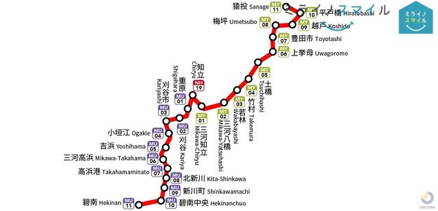 名鉄三河線「三河八橋」駅徒歩60分です♪