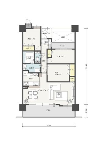 ※リフォームプランの間取り例です。LDK:約16.9帖