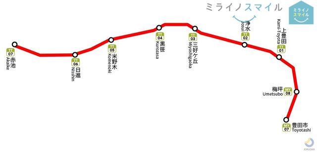 名鉄豊田線 路線図