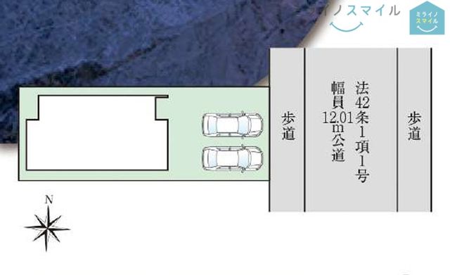 大切な愛車を駐車する為のカースペースは並列で2台分確保できます♪