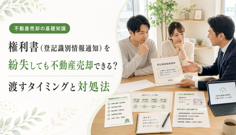 権利書（登記識別情報通知）を紛失しても不動産売却できる？渡すタイミングと対処法