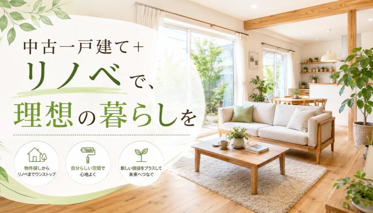 【中古＋リノベ】一戸建てをリノベーションするメリットと費用相場｜失敗しない注意点も紹介